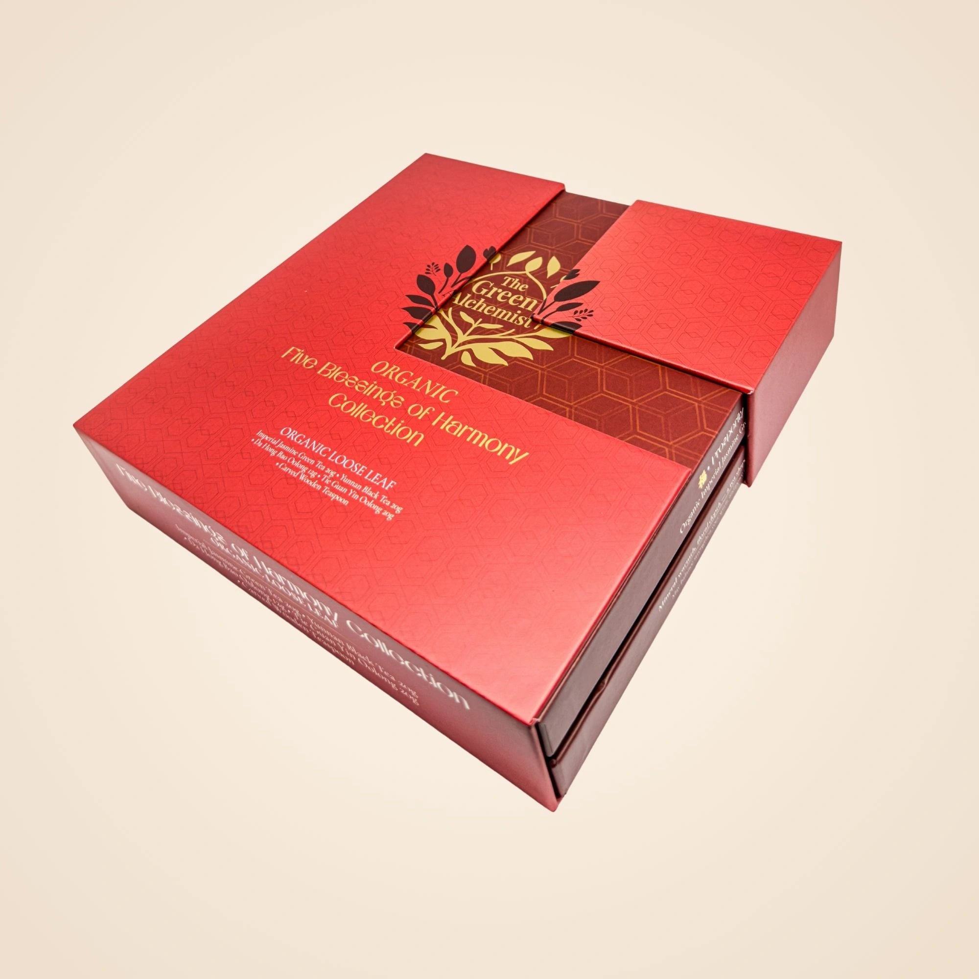 Five Blessings of Harmony organic tea gift set by The Green Alchemist
Loose Tea
Organic Tea
Black Tea
Oolong Tea
Green Tea
Five Blessings of Harmony Collection
TGA
The Green Alchemist
CNY 2026
Lunar New Year Tea Gift Set
Organic Loose Leaf
Organic Loose Tea
Tea Set
Red Gift Box